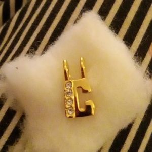 Vintage 24kp necklace charm initial "C"